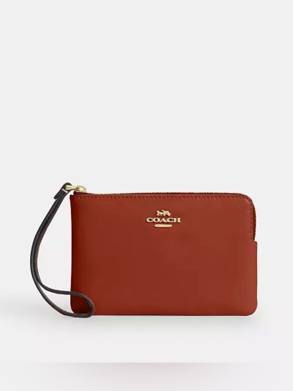 Coach Wristlet Corner Zip Gold/Cinnamon - NWT